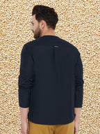 Even Apparels Men's Pure Cotton Blue Kurta | Grocsy