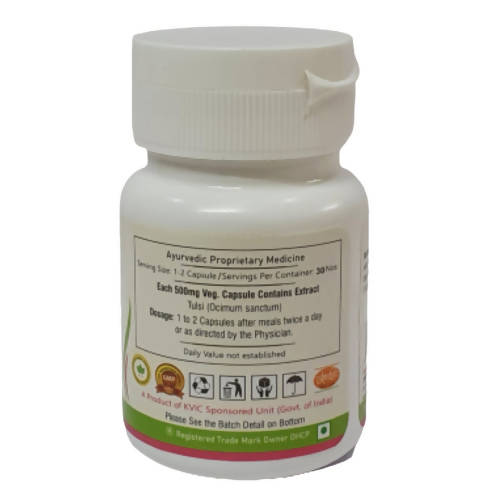 Deep Ayurveda Tulsi 500mg Veg Capsules | Grocsy