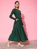 Ahalyaa Women's Traditional wear Ethnic Dress - Green | Grocsy