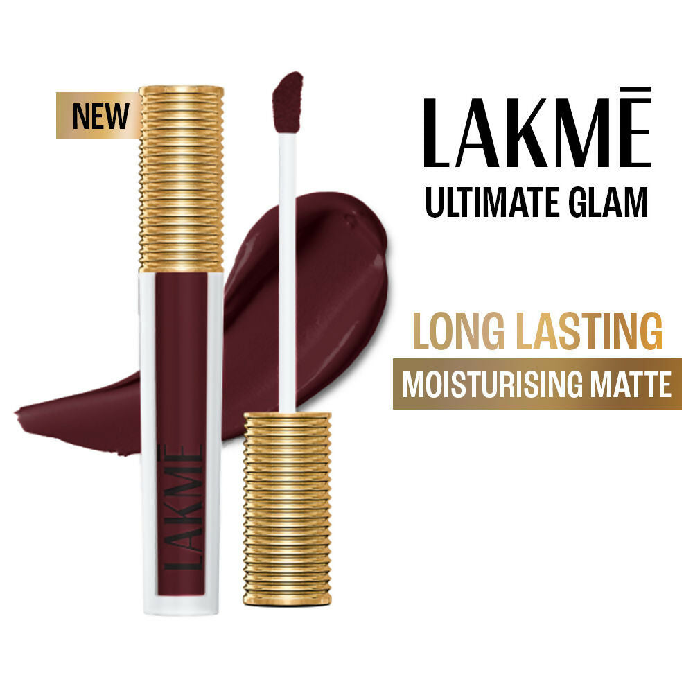 Lakme Ultimate Glam Matte Liquid Lipstick - Wine Touch | Grocsy