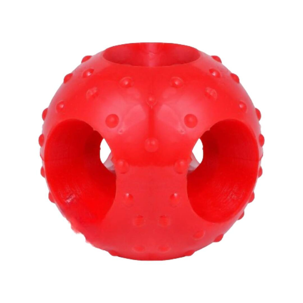 Goofy Tails Dog Ball Dog Toys - Red (Large) | Grocsy