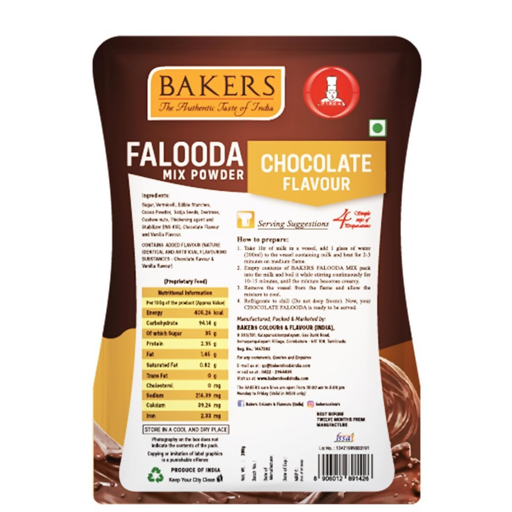 BAKERS Falooda Mix Powder - Chocolate, Pista, Vanilla | Grocsy