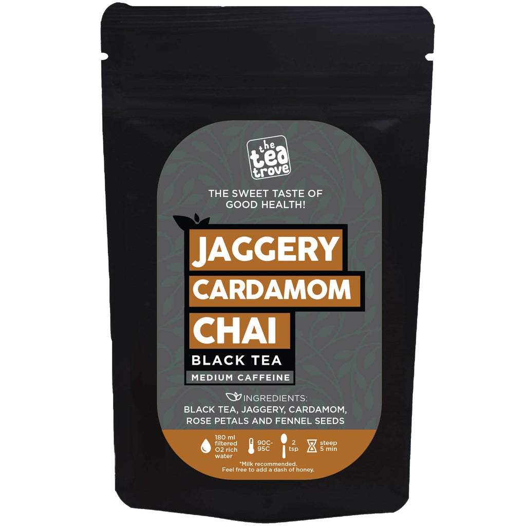 The Tea Trove - Jaggery Cardamom Chai Black Tea | Grocsy