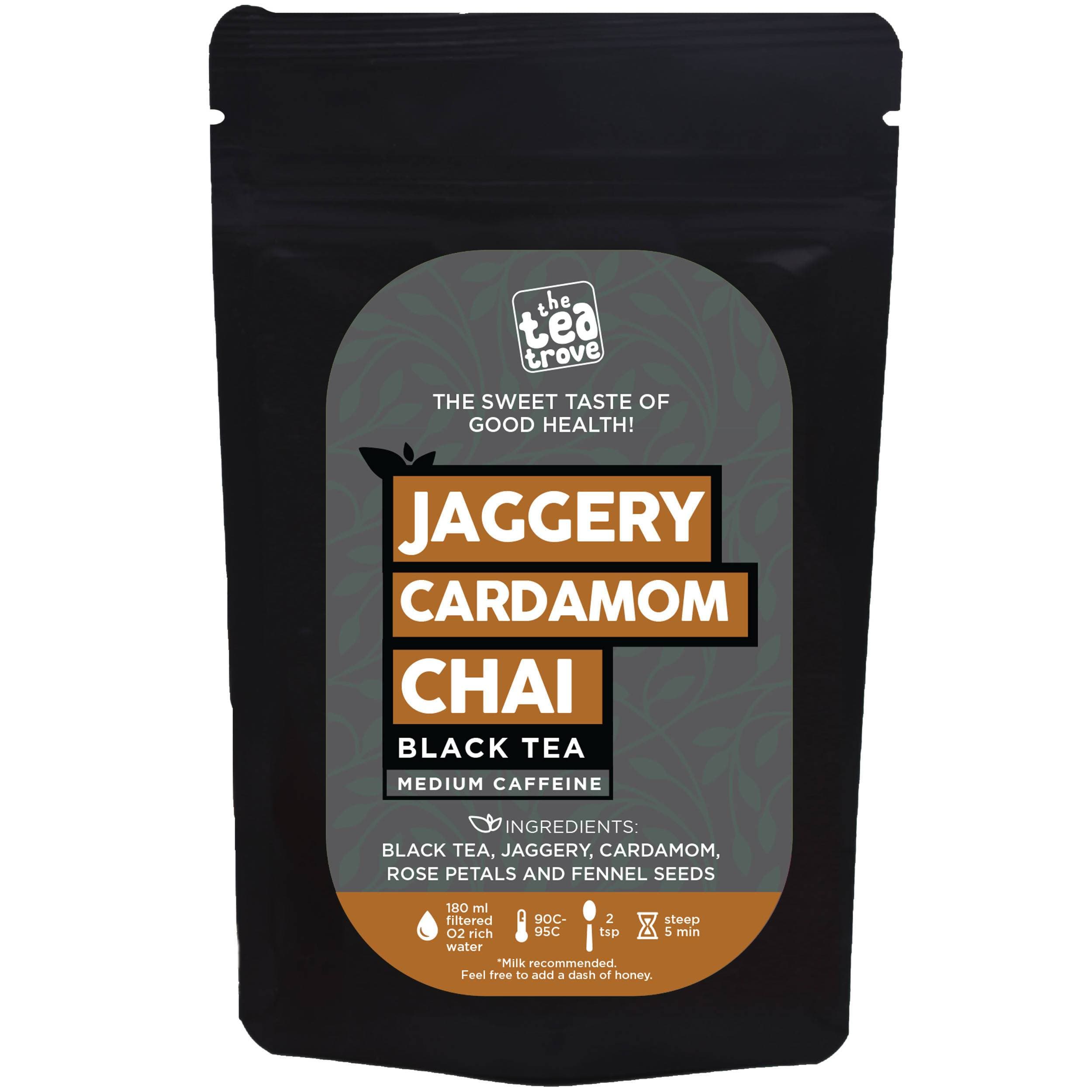The Tea Trove - Jaggery Cardamom Chai Black Tea | Grocsy