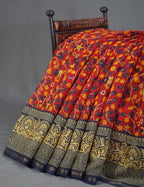 Shades of Red Kalamkaari Semi Chanderi Saree By Gayathri Reddy Designer Studio | Grocsy