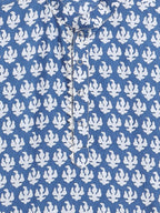 Ahalyaa Boys Blue Pure Cotton Porcian Print Kids Kurta Churidar Set | Grocsy