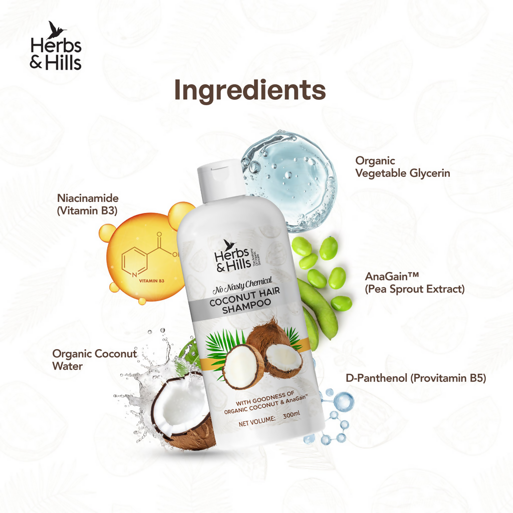 Herbs & Hills Coconut Hair Shampoo | Grocsy