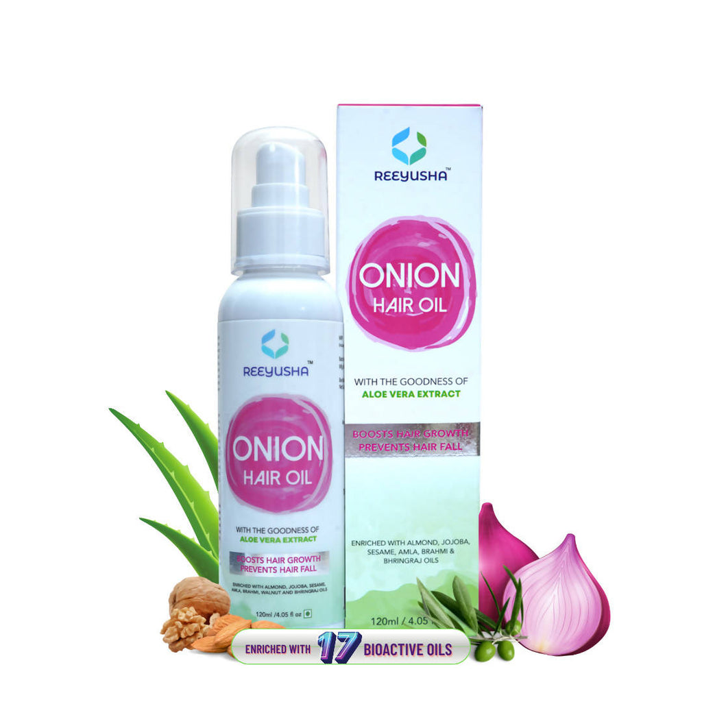 Reeyusha Onion Hair Oil with Aloe Vera Extract | Grocsy