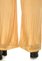 Mominos Fashion Moeza Reyon Cotton Golden Color Cut Work Palazzo | Grocsy