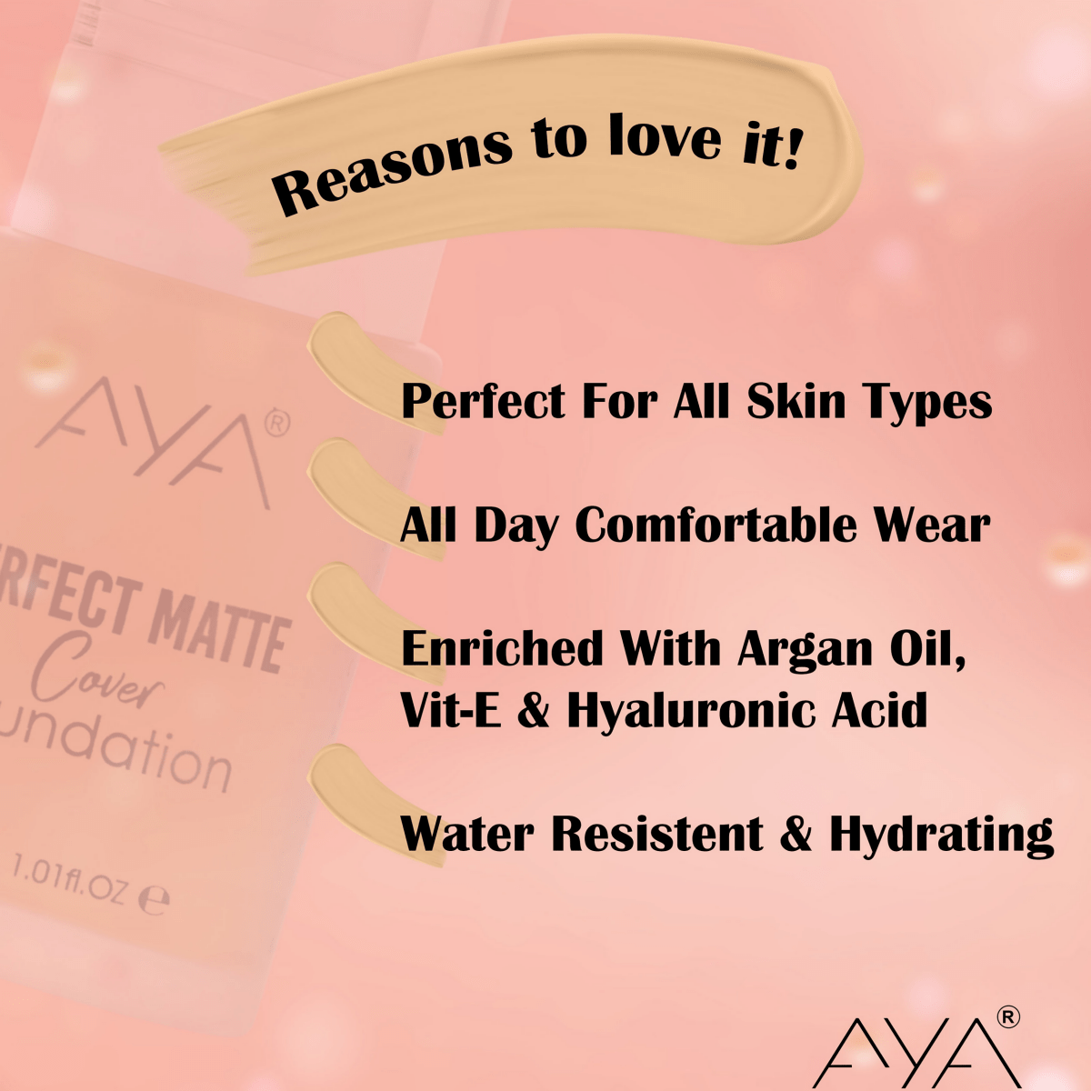 AYA Perfect Matte Cover Foundation - 03 Medium Beige | Grocsy