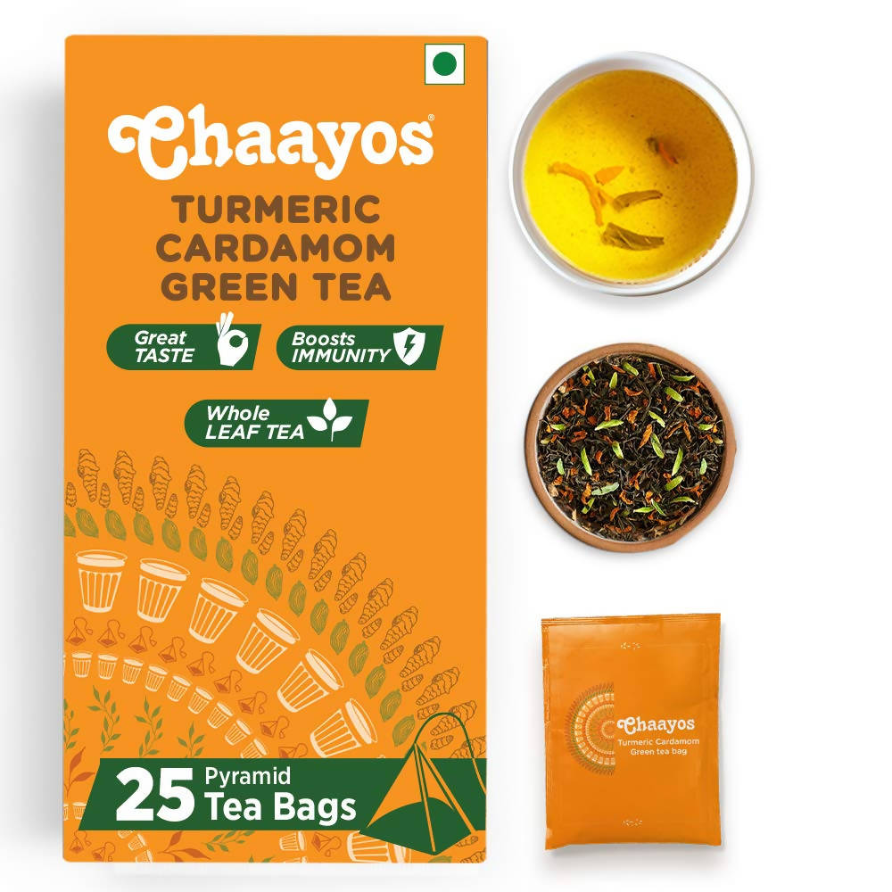Chaayos Turmeric Cardamom Green Tea | Grocsy