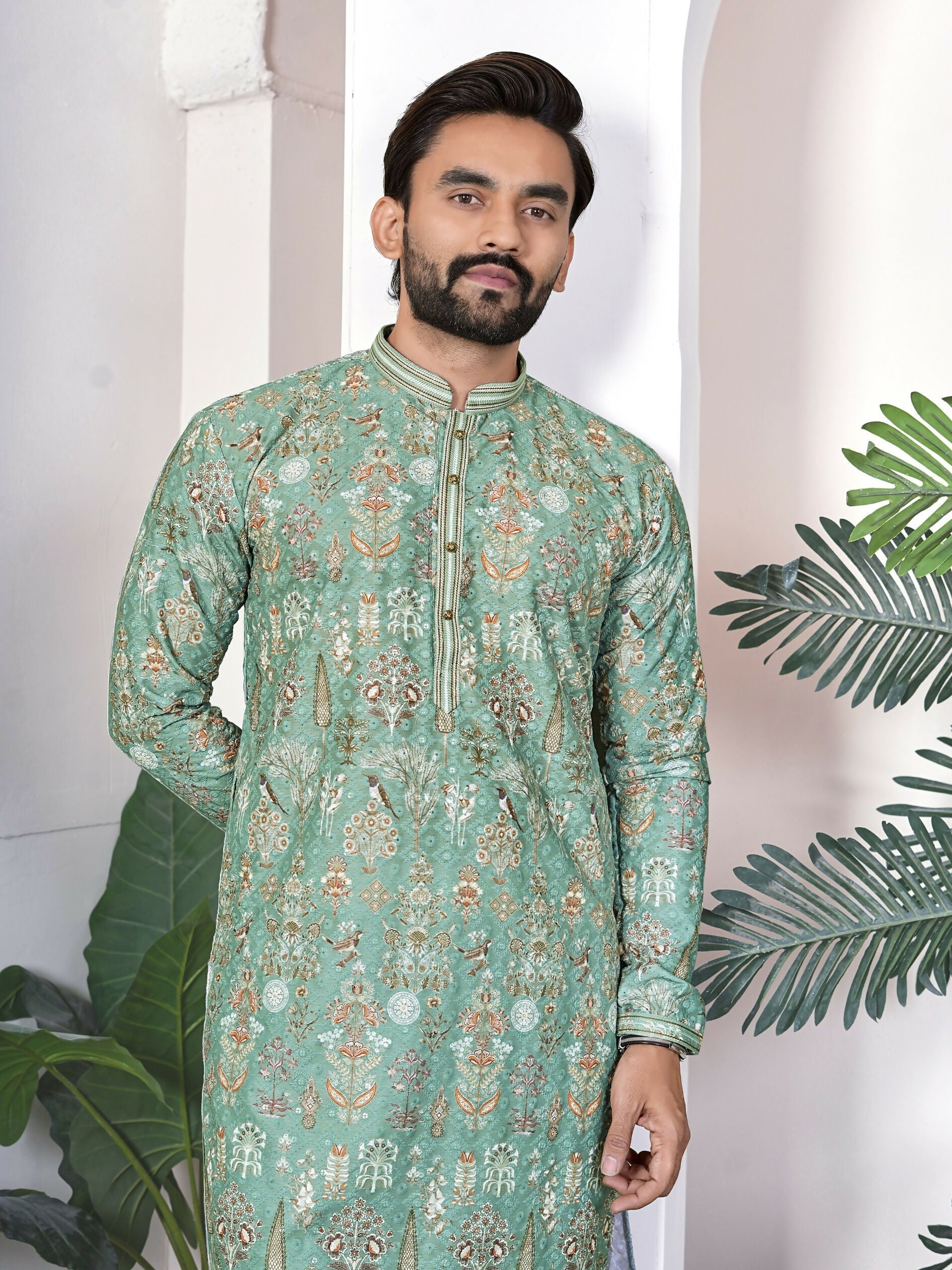Anaita Green Digital Printed Work Cotton Straight Kurta | Grocsy