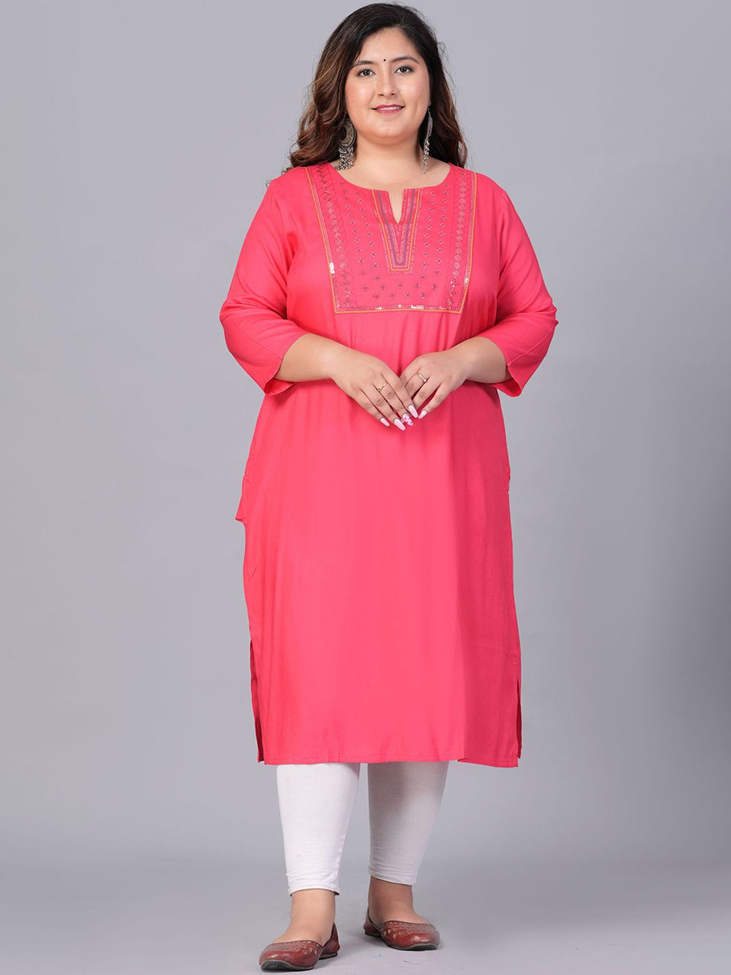 Sztori Women Yoke Design Thread Work Kurta | Grocsy