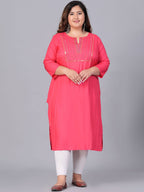 Sztori Women Yoke Design Thread Work Kurta | Grocsy