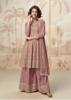 Anaita Peach Heavy Fox Georgette Stitched Suit with Sequence Work | Grocsy