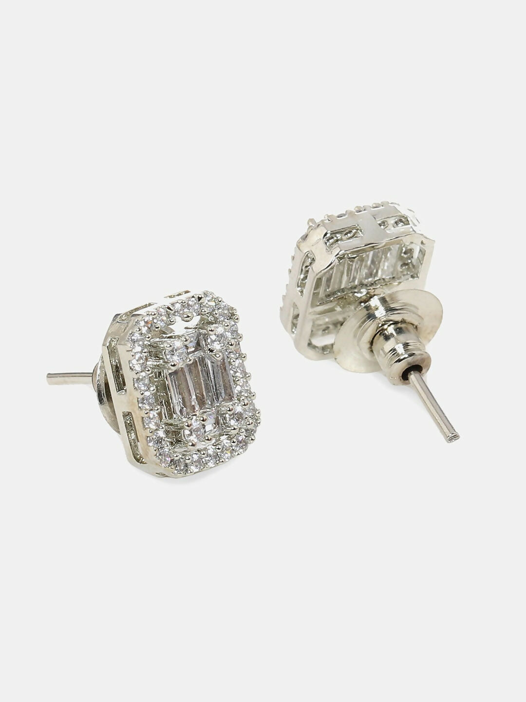 Silver Diamond Studs- Ruby Raang | Grocsy