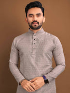 Indian Ethnic Mens Kurta Pajama Party Wear by Infinity Export - Light Brown | Grocsy