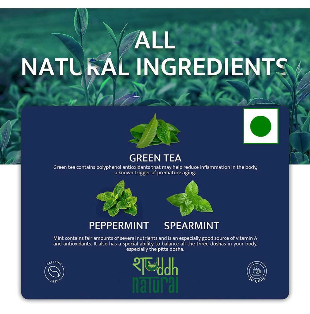 Shuddh Natural Moroccan Mint Green Tea | Grocsy