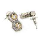 Duet Silver and Gold Earrings (Silver) - Ruby Raang | Grocsy