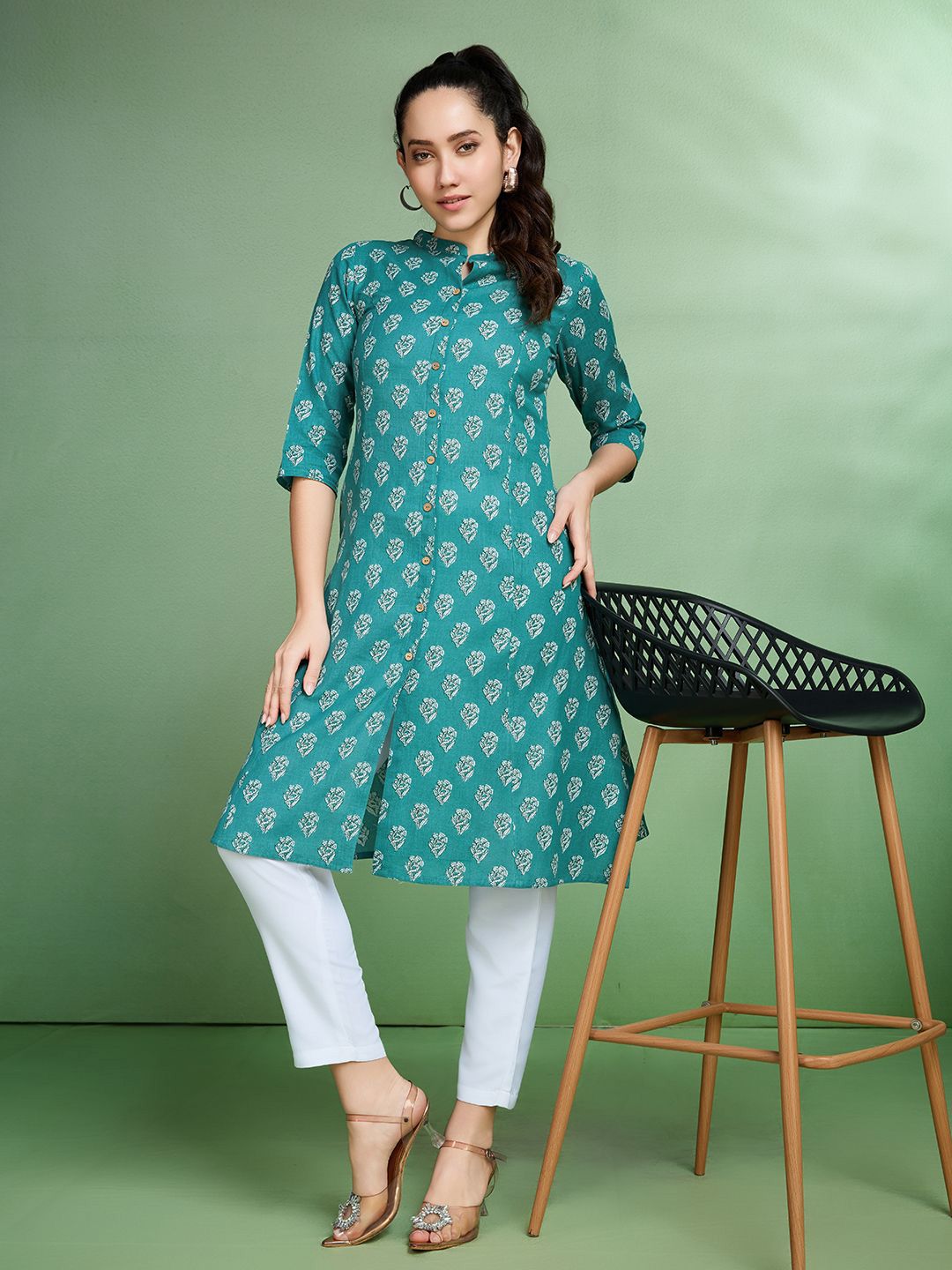Sangria Printed Pure Cotton Kurta | Grocsy