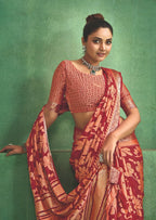 Joban Fashion Pinkdull Moss Brasso With Kasab Zari Border Saree & Tassels With Brasso Blouse | Grocsy