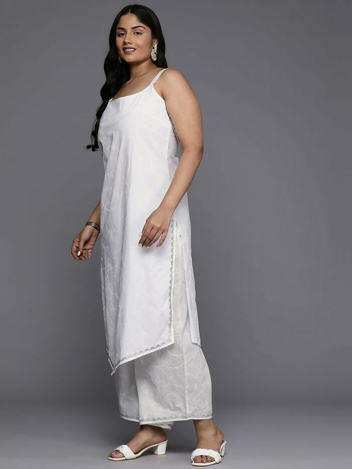 Ahalyaa Women's Traditional wear Kurta Set - White | Grocsy