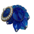 Kundan HandiKrafts Designer Haldi Blue Kumkum Holder | Grocsy