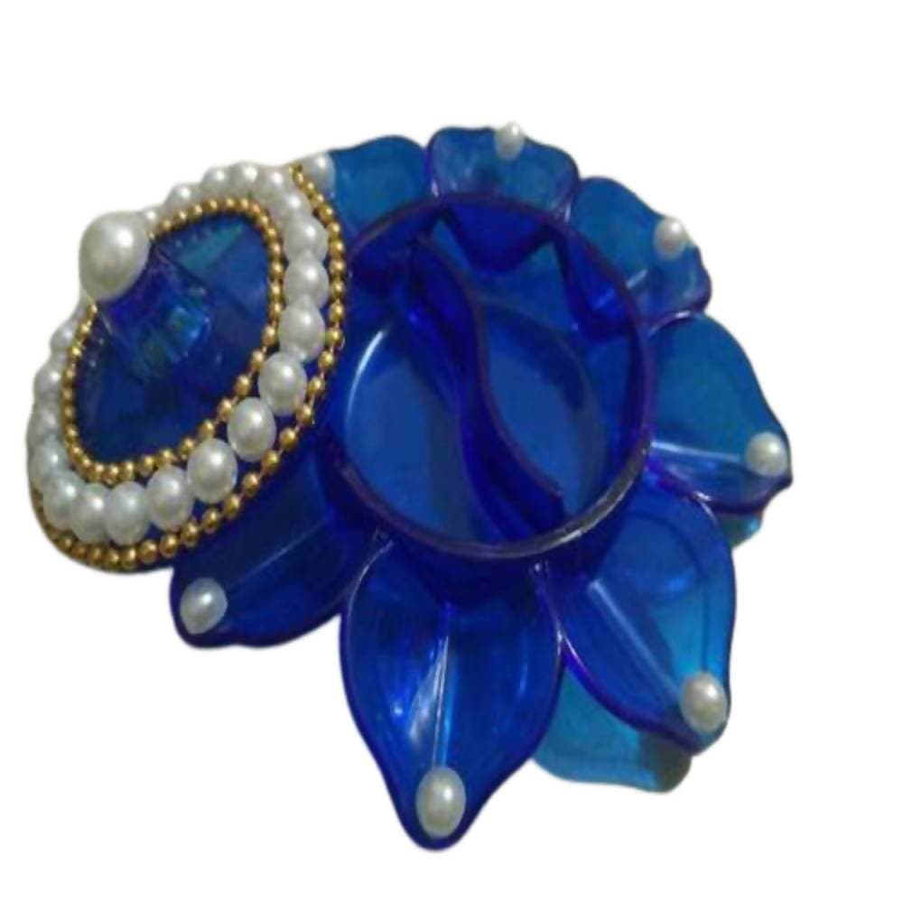 Kundan HandiKrafts Designer Haldi Blue Kumkum Holder | Grocsy