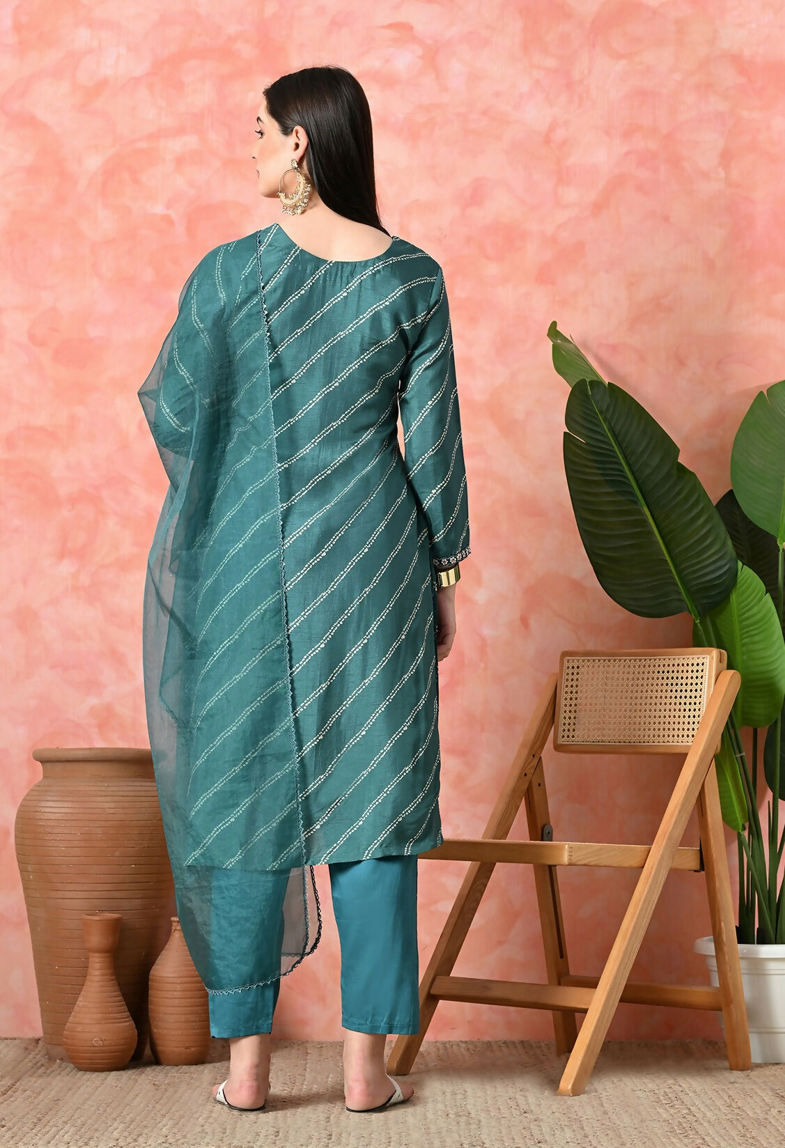 Joban Fashion Green Premium Pure Viscose Print Dola With Handwork Kurta Set | Grocsy