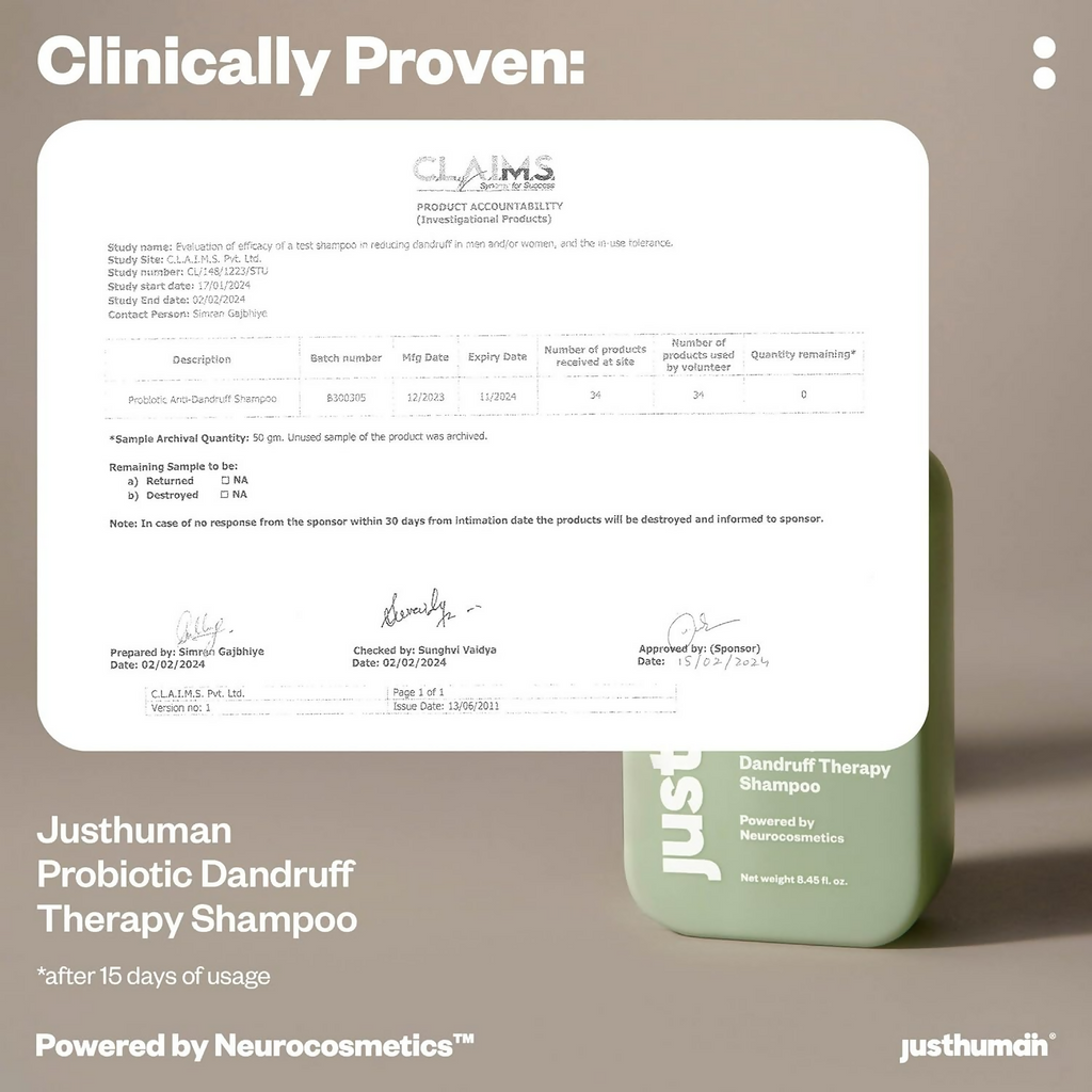 JustHuman Probiotic Anti Dandruff Shampoo | Grocsy