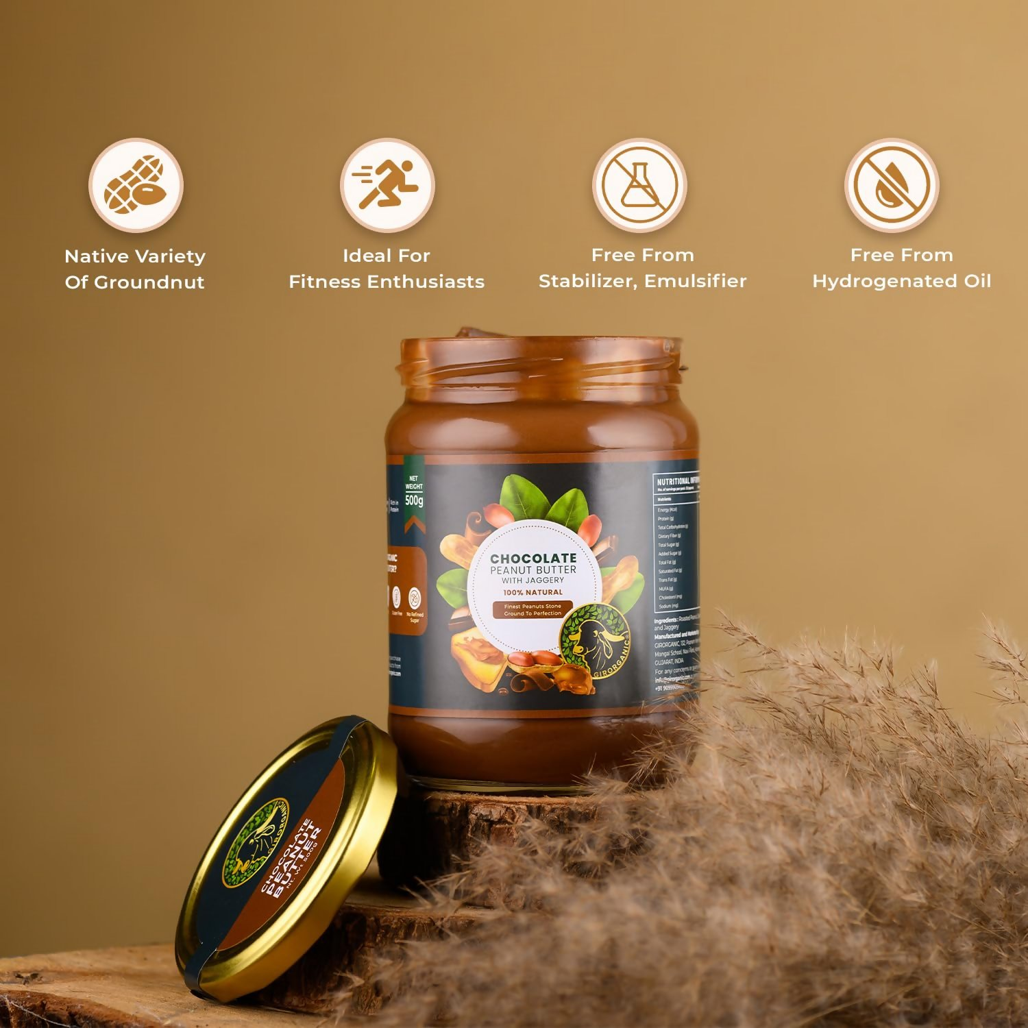 GirOrganic Premium Chocolate Finest Peanut Butter With Jaggery