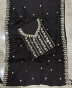 KC Latest Cocktail Wear Black Chinon Sharara Suit For Women | Grocsy