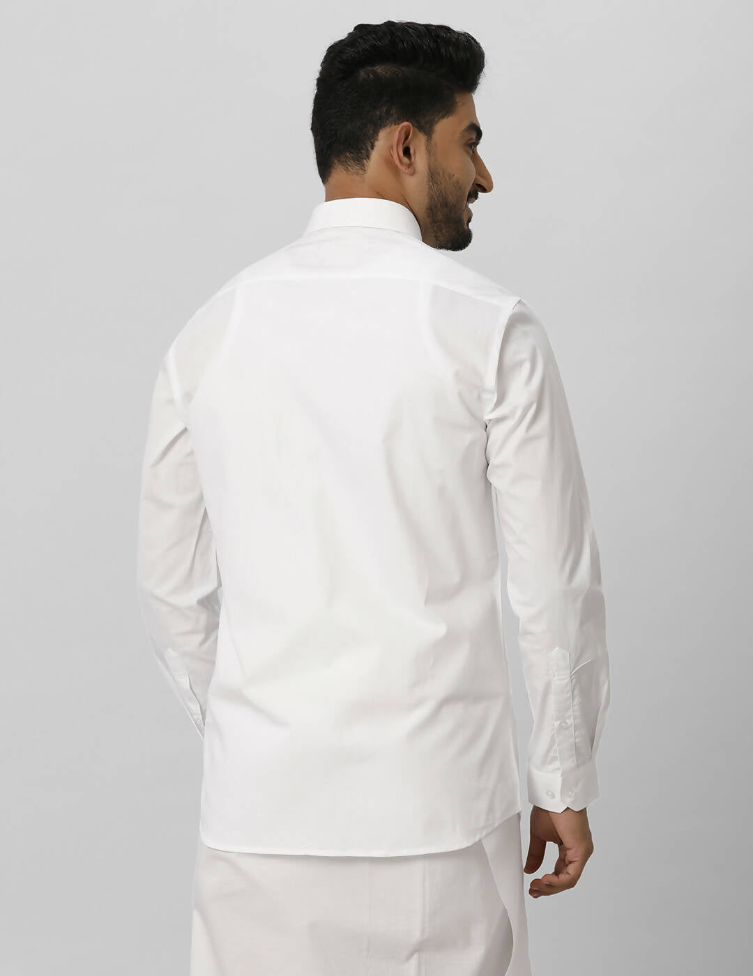 Ramraj Cotton Mens Fullsleeve White Shirt Pus Size | Grocsy