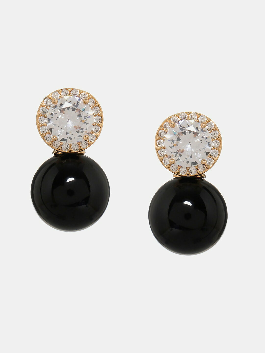 Diamond Studs with Black Drop- Ruby Raang | Grocsy