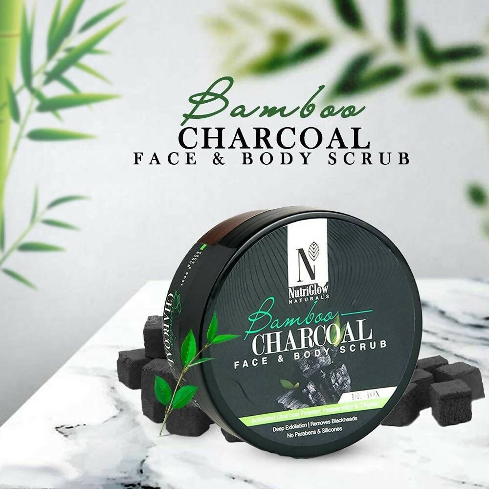 NutriGlow NATURAL'S Bamboo Charcoal Face & Body Scrub | Grocsy