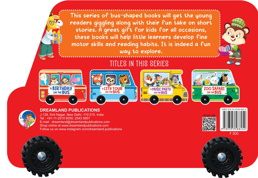 Dreamland A Birthday on the Bus - A Shaped Board Book with Wheels : Children Picture Board Book | Grocsy