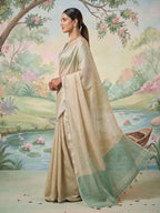 Shree Shyam Fashion Beige Tissue Silk Saree | Grocsy