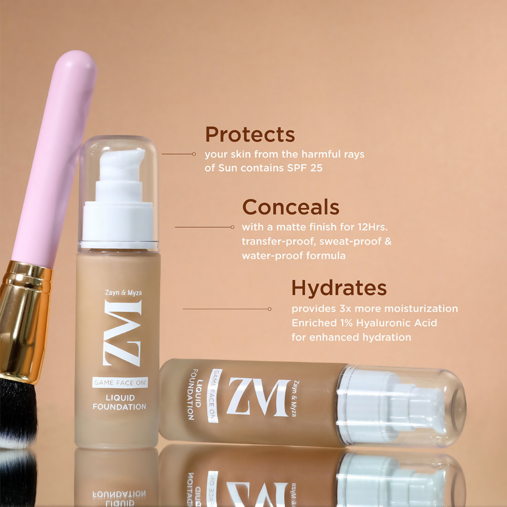Zayn & Myza Game Face On Liquid Foundation With SPF 25 - Vanilla | Grocsy