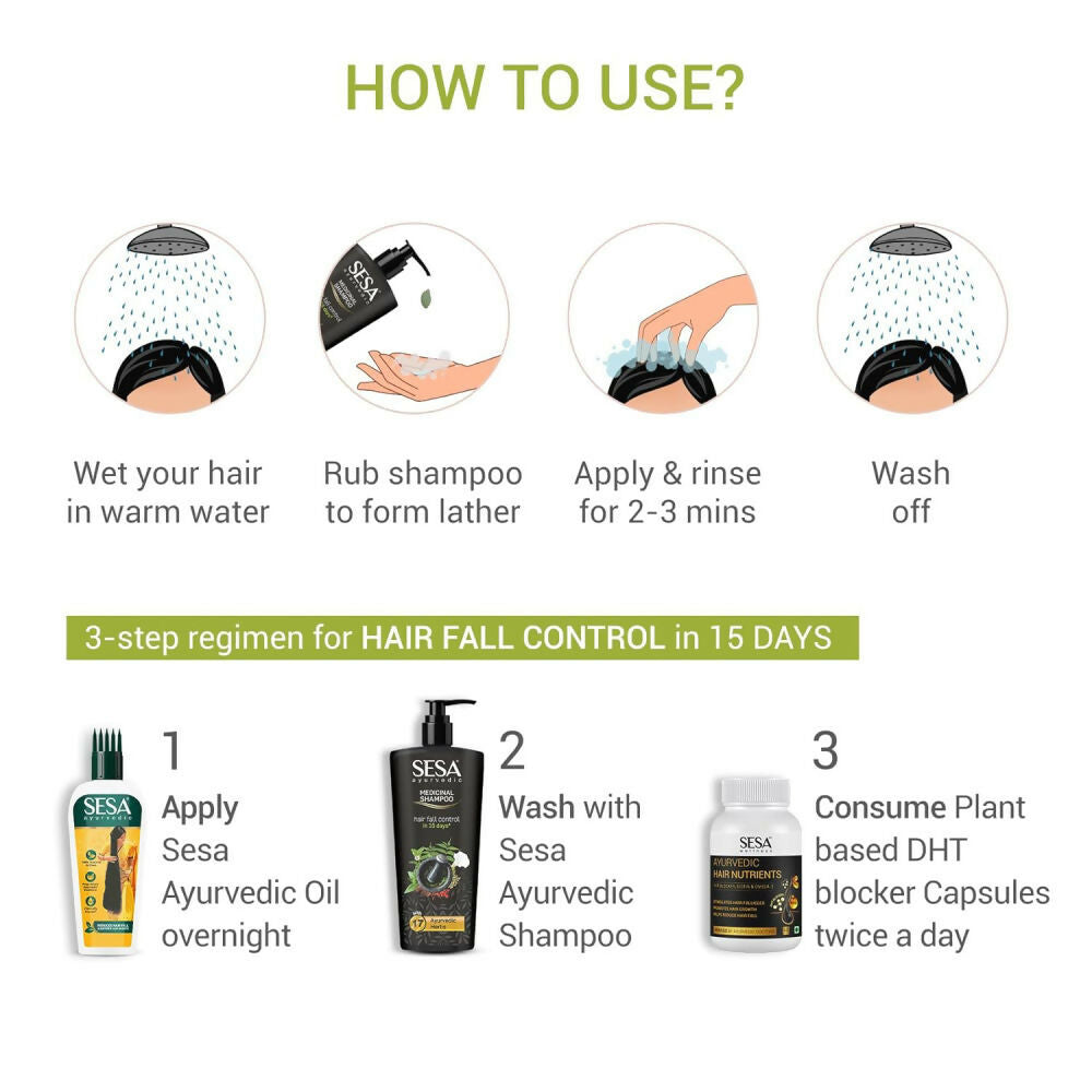 Sesa Ayurvedic Black Medicinal Shampoo | Grocsy