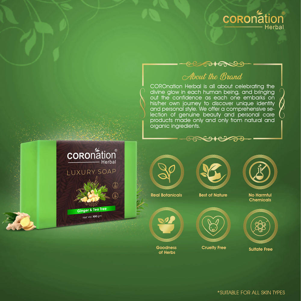 Coronation Herbal Ginger & Tea Tree Luxury Soap | Grocsy