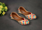 Tiny Bugs Girls Ethnic Floral Embroidered Juttis - Multi | Grocsy