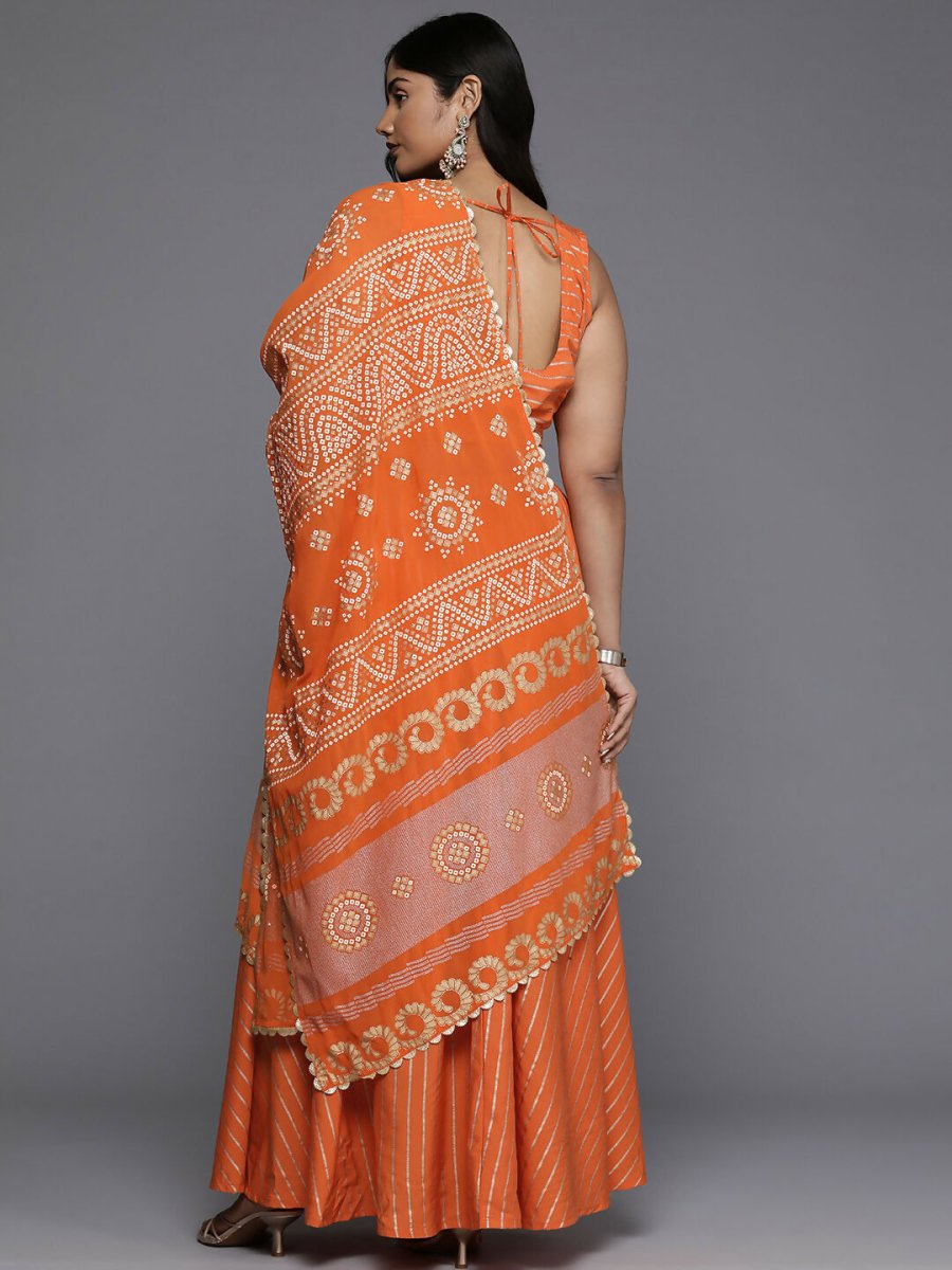 Ahalyaa Women's Traditional wear Lehenga Choli - Orange | Grocsy