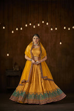Wedding Designer Yellow Georgette Lehenga Choli - Anbazaar | Grocsy