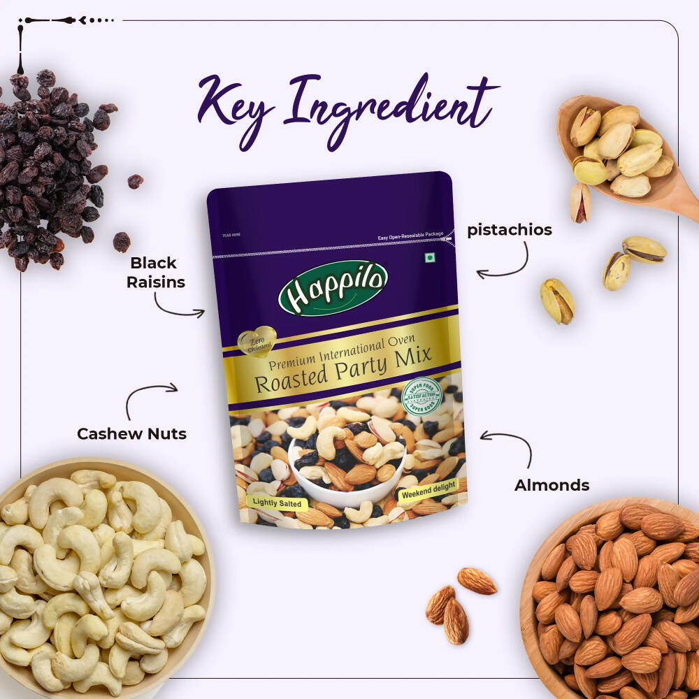 Happilo Premium Oven Roasted & Lightly Salted Party Mix | Grocsy