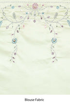 Green Satin Silk Sequence Embroidered With Stone Work Festive Saree - Nimaya Denzy | Grocsy