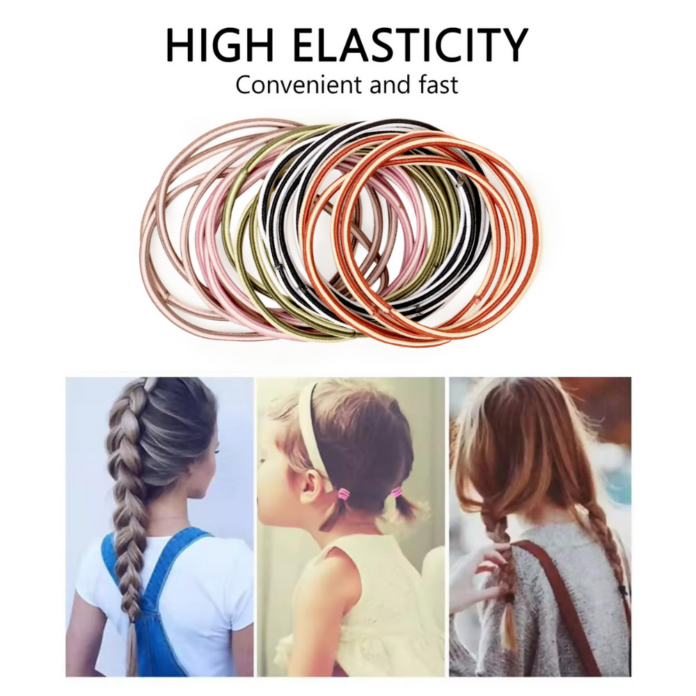 Bronson Professional Elastic Hair Rubber Bands Hair Ties Soft Stretchable Twin Colour | Grocsy