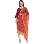 A R Silk Orange Color Regular Dupattas and Chunnis | Grocsy