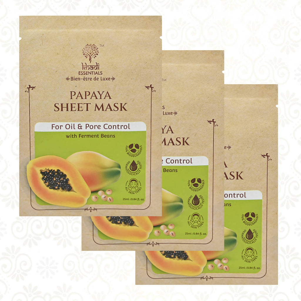 Khadi Essentials Papaya Serum Sheet Mask | Grocsy