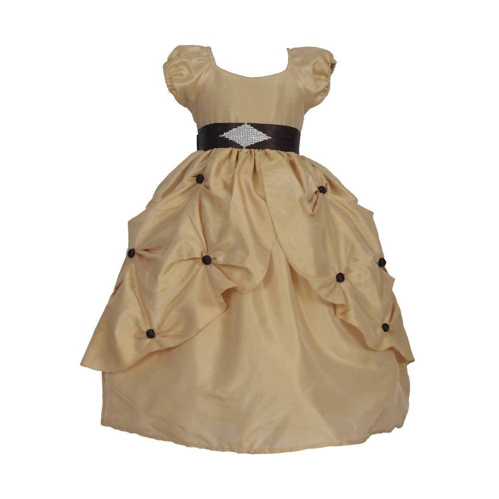 Asmaani Baby Girl's Gold Color Dress (AS-DRESS-22028) | Grocsy