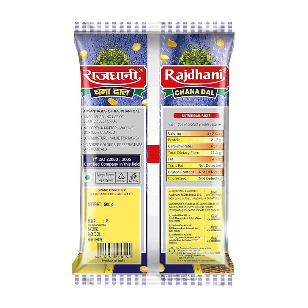 Rajdhani Unpolished Premium Chana Dal | Grocsy